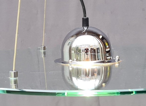 Lampada a sospensione in vetro vintage