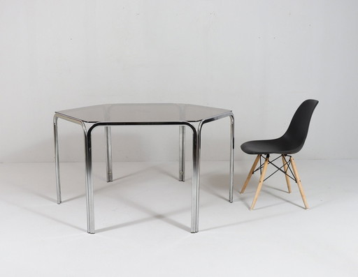 Hexagonal Mid - Century dining table, Italy, 1970s