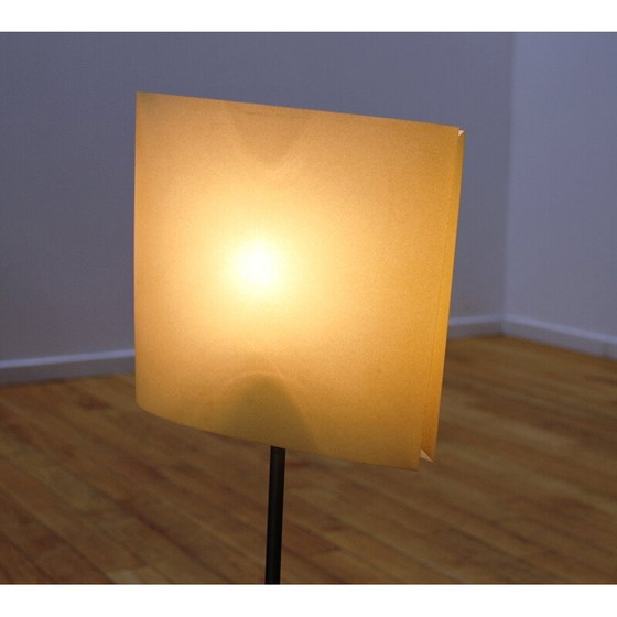 Image 1 of Vintage bedside lamp in chrome metal and white paper by Pierluigi Cerri for Fontana Arte