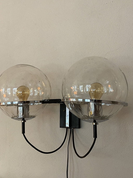 1 Of 2 Double Teardrop Globe Wall Lamp 'Tolkien' By Raak Amsterdam Model 1726.00