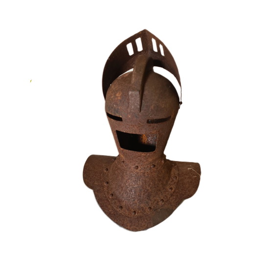 Image 1 of Vintage French Metal Knight's Helmet, Circa 1970s