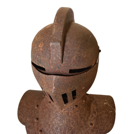 Vintage French Metal Knight's Helmet, Circa 1970s