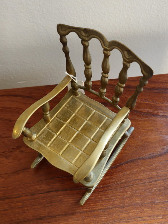 Image 1 of Statua di sedia a dondolo in ottone vintage