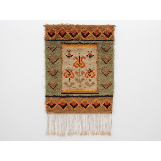 Vintage wool wall tapestry by Skade Soöderholm, Finland