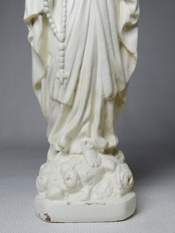 Image 1 of Trio De Statuettes Religieuses Vintages/Anciennes Platre Monochrome