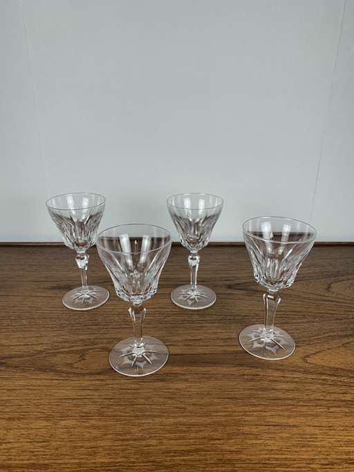 Set Of 4 Villeroy & Boch Crystal Glasses, 20Th Century.