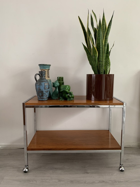 Image 1 of Mid-century 70s trolley/bar cart