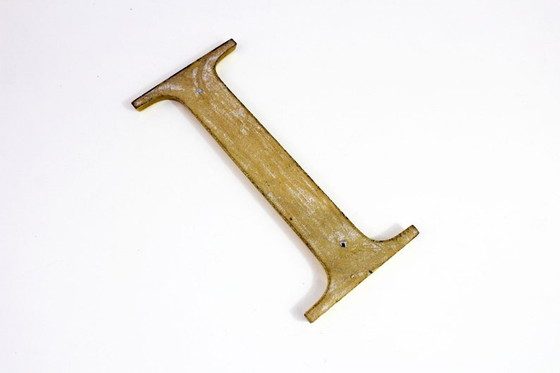 Image 1 of Lettera "I" in ottone vintage