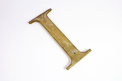 Lettre "I" en laiton vintage