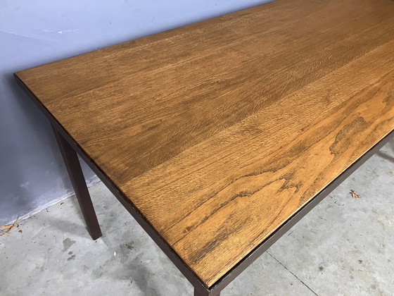 Image 1 of Industrial Table Desk Steel Solid Oak