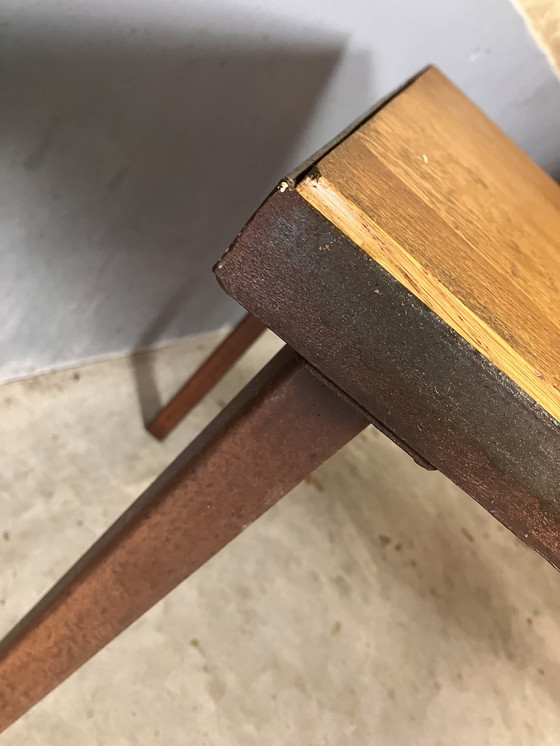 Image 1 of Industrial Table Desk Steel Solid Oak