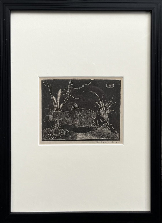 Image 1 of Jan Mankes - Original Framed Heliogravure Tench 1923