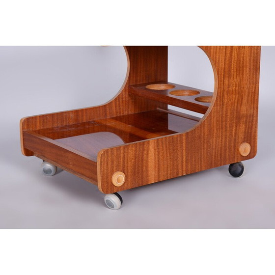 Image 1 of Mid century mahogany trolley, Czechia 1960s