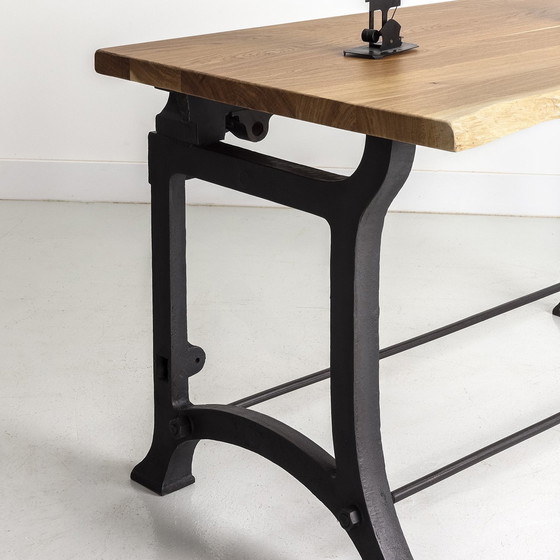 Image 1 of Workbench, Work Table With Cast Iron Legs