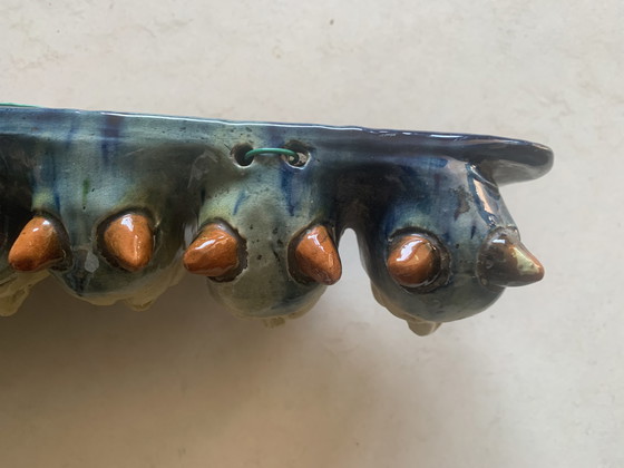 Image 1 of Vintage rack head broadcast glazed pottery