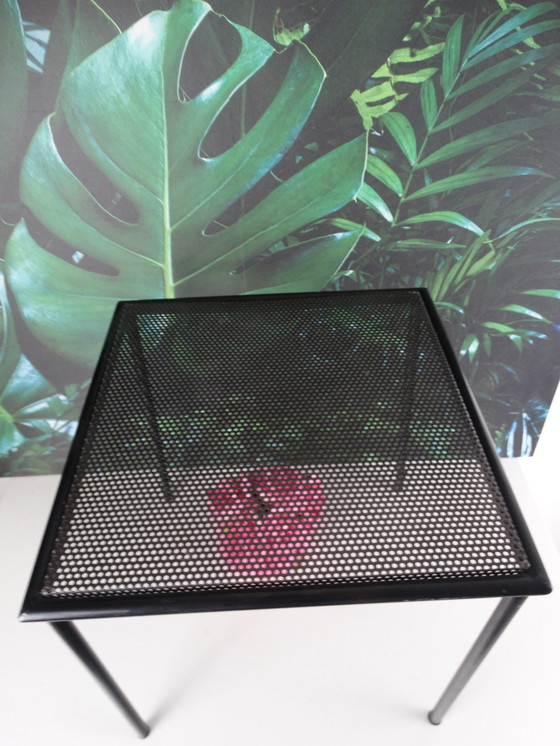 Image 1 of Side table made of perforated steel.