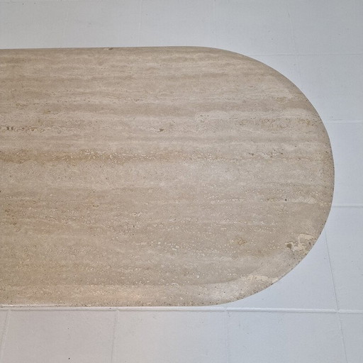 Vintage travertine coffee table, Italy 1980s