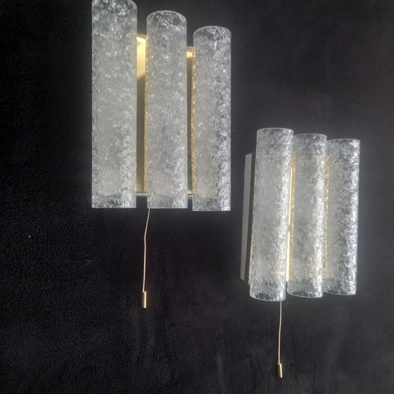 Image 1 of Mid - Century Glass Tube Wall Lights By Doria Leuchten, 1960S