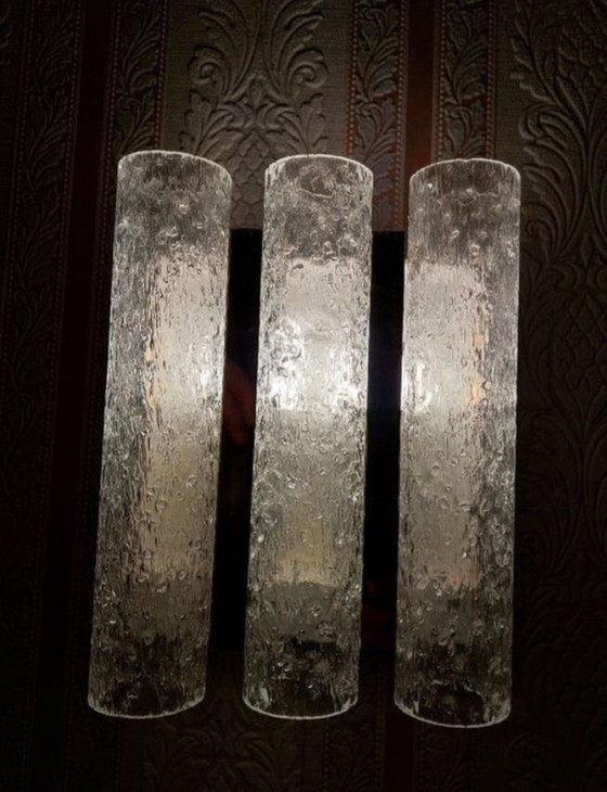 Image 1 of Mid - Century Glass Tube Wall Lights By Doria Leuchten, 1960S