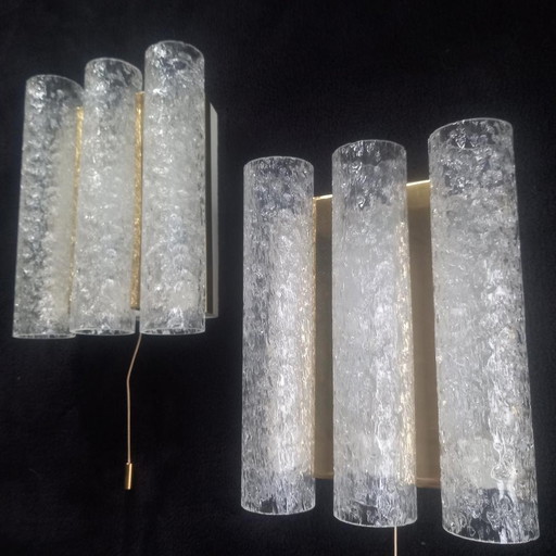 Mid - Century Glass Tube Wall Lights By Doria Leuchten, 1960S