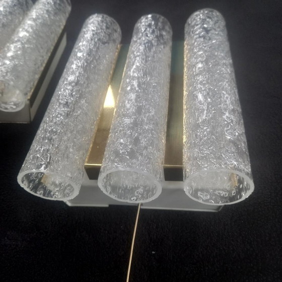 Image 1 of Mid - Century Glass Tube Wall Lights By Doria Leuchten, 1960S