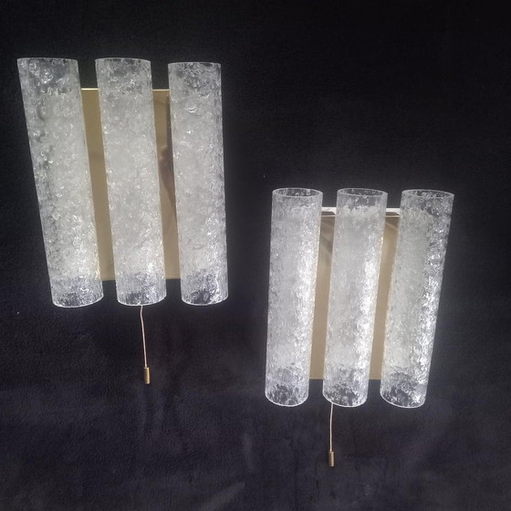 Image 1 of Mid - Century Glass Tube Wall Lights By Doria Leuchten, 1960S