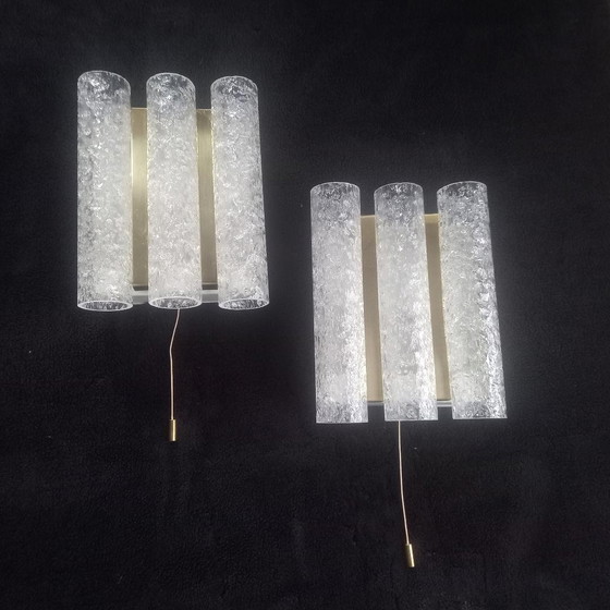 Image 1 of Mid - Century Glass Tube Wall Lights By Doria Leuchten, 1960S