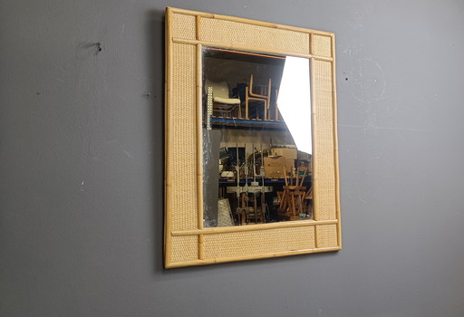 Mid-Century Bamboo Mirror by Dal Vera, 1960s