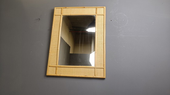 Image 1 of Specchio in bambù di metà secolo di Dal Vera, anni '60