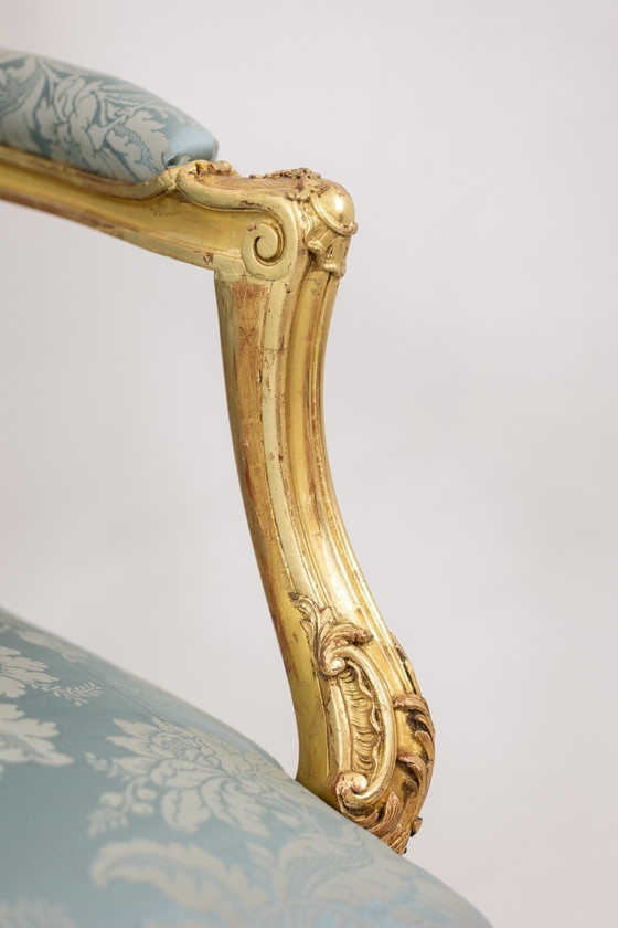 Image 1 of Louis XV Style Salon with Gilded Wood Frame, Circa 1880