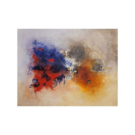 Image 1 of Vintage painting depicting an explosion of vibrant colors by F. Chatelain, France