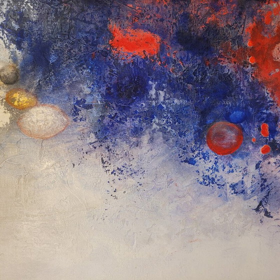 Image 1 of Vintage painting depicting an explosion of vibrant colors by F. Chatelain, France