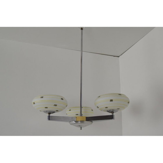 Image 1 of Lampadario in vetro vintage di Zukov, Cecoslovacchia, 1960