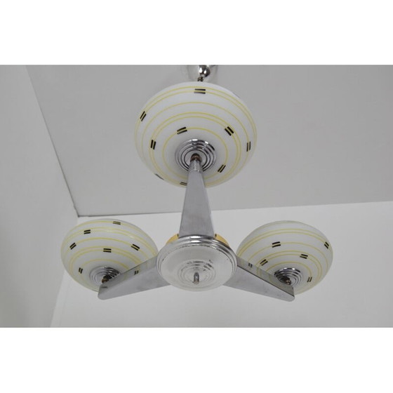 Image 1 of Lampadario in vetro vintage di Zukov, Cecoslovacchia, 1960