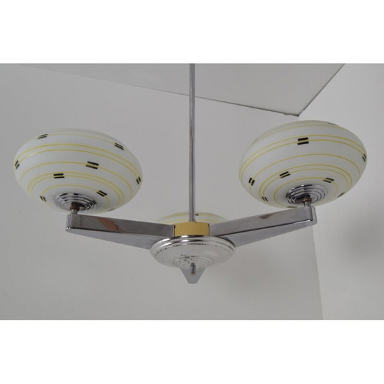 Image 1 of Lampadario in vetro vintage di Zukov, Cecoslovacchia, 1960