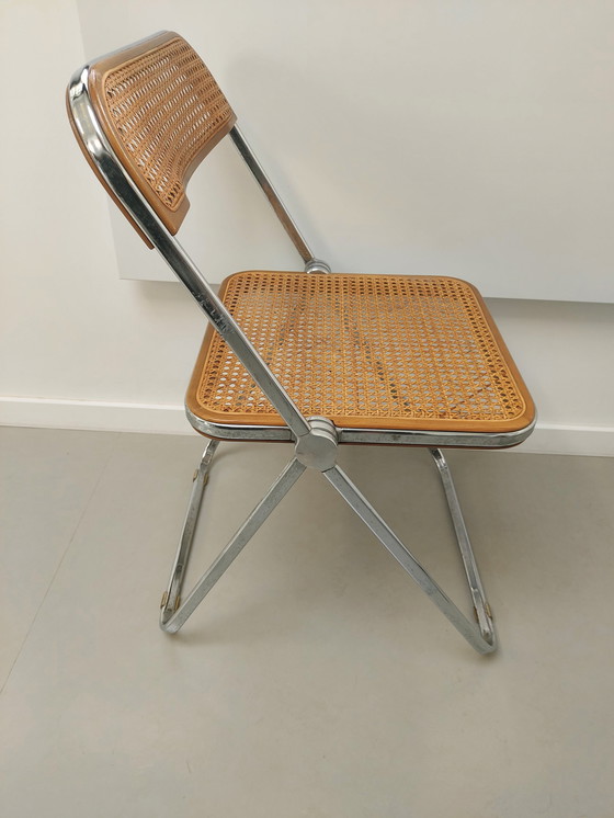 Image 1 of 3x Castelli Plia folding cane chair by Giancarlo Piretti