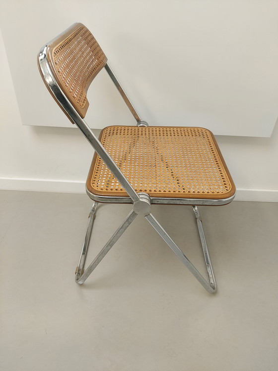 Image 1 of 3x Castelli Plia folding cane chair by Giancarlo Piretti