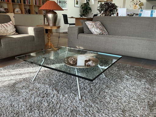 Coffee Table Maupertuus 100 X 80 Clear Glass Legs Matt Sanded