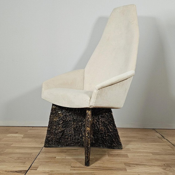 Image 1 of Pair of vintage epoxy and bronze base armchairs by Adrian Pearsall, 1960