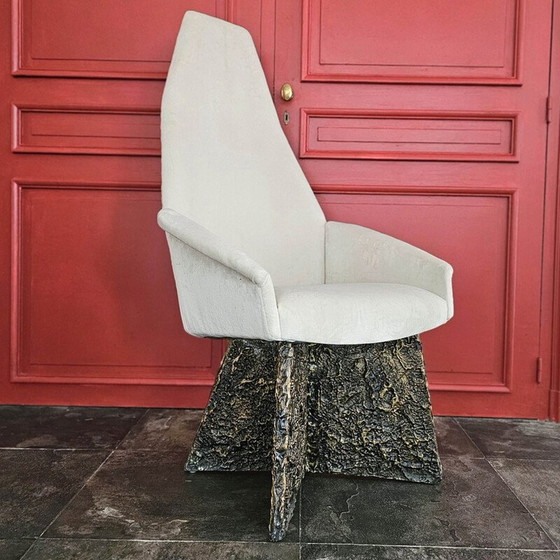 Image 1 of Pair of vintage epoxy and bronze base armchairs by Adrian Pearsall, 1960