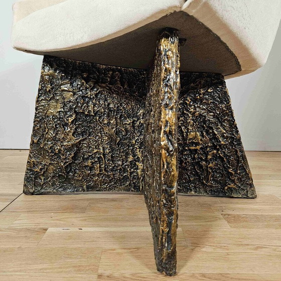 Image 1 of Pair of vintage epoxy and bronze base armchairs by Adrian Pearsall, 1960