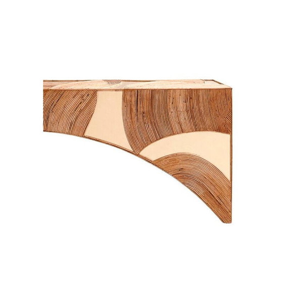 Image 1 of Vintage contemporary brass and bamboo console, Italy