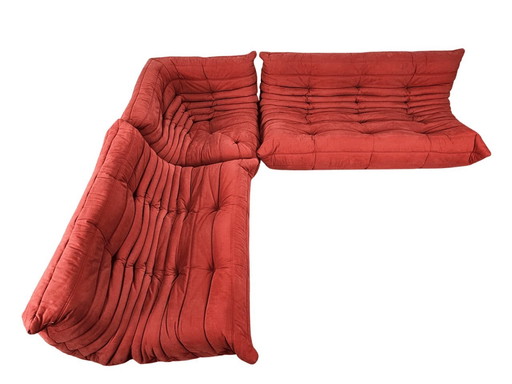 Togo Sofa By Michel Ducaroy For Ligne Roset In Red Fabric