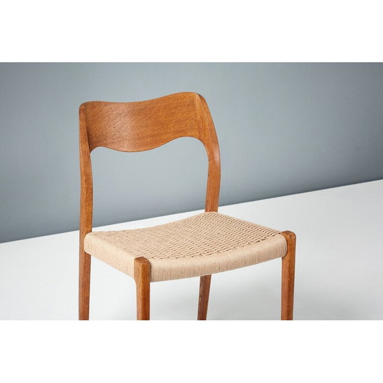 Image 1 of Set of 8 vintage model 71 oakwood dining chairs by Niels Møller for J.L. Moller Mobelfabrik, Denmark