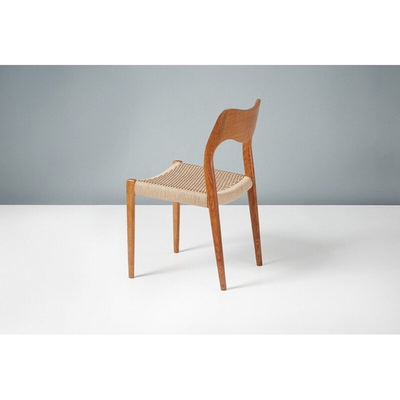 Image 1 of Set of 8 vintage model 71 oakwood dining chairs by Niels Møller for J.L. Moller Mobelfabrik, Denmark