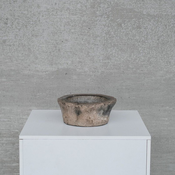 Image 1 of Vintage antique primitive stone bowl, Nepal 1930
