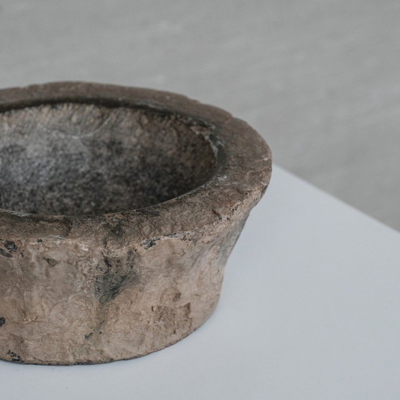 Image 1 of Vintage antique primitive stone bowl, Nepal 1930