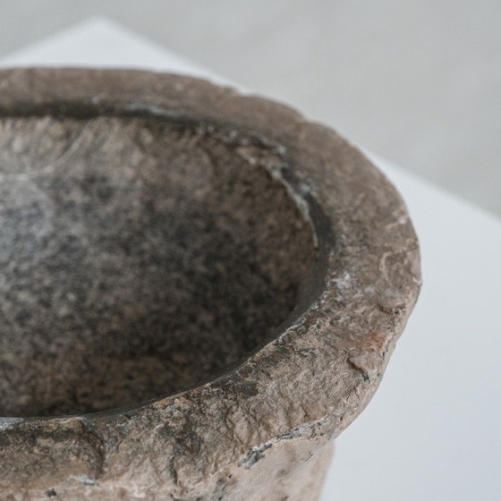 Image 1 of Vintage antique primitive stone bowl, Nepal 1930