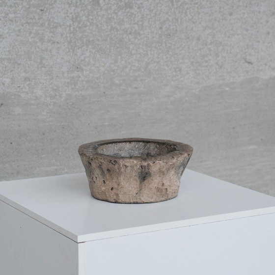 Image 1 of Vintage antique primitive stone bowl, Nepal 1930