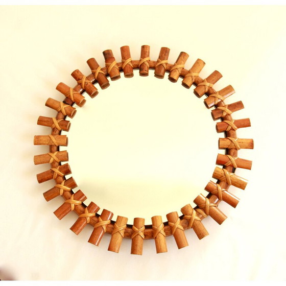 Image 1 of Specchio vintage in vimini, Italia 1960